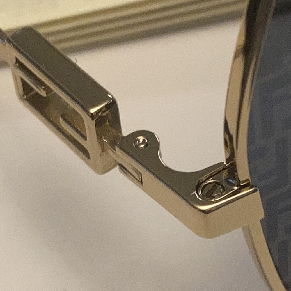 Fendi Women's Gold Frame Sunglasses with Dark Blue Lenses - Picture 14 of 16